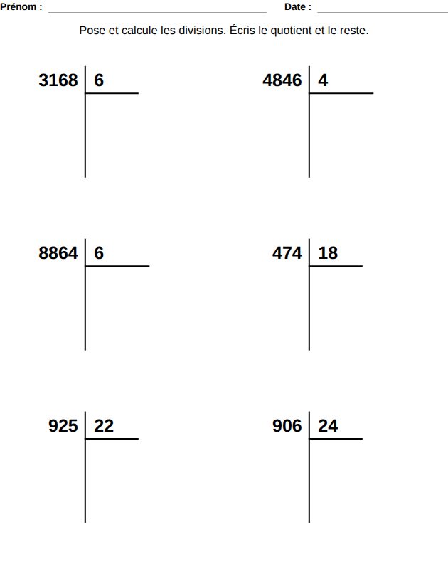 Long division, French