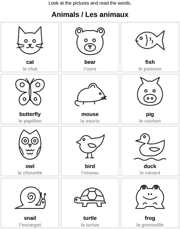 Picture dictionary worksheet for kids, from the LogikLand picture workbook