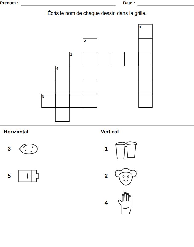 Picture crossword, French