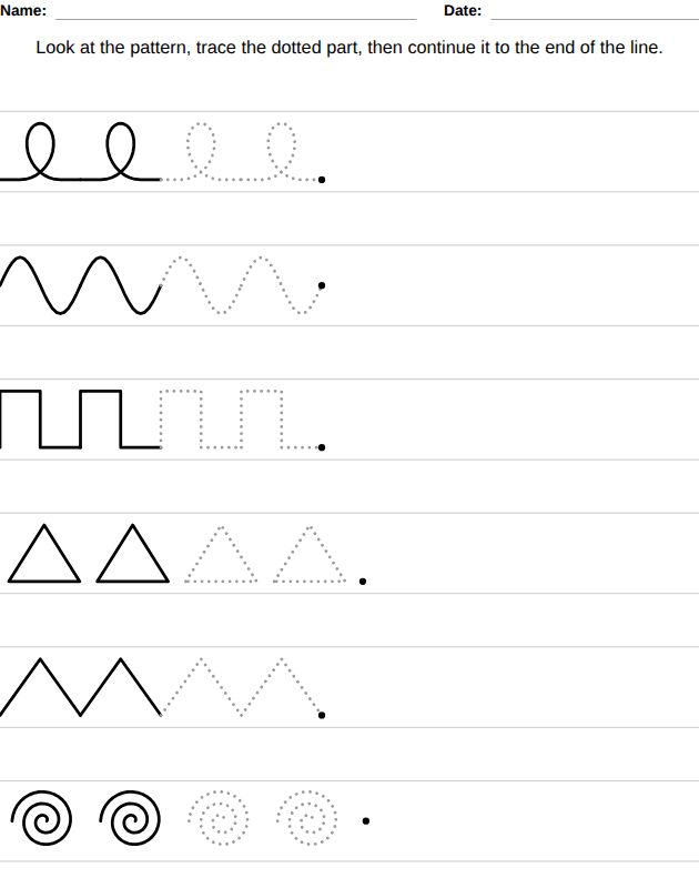 Pattern borders worksheet for kids, from the LogikLand handwriting workbook